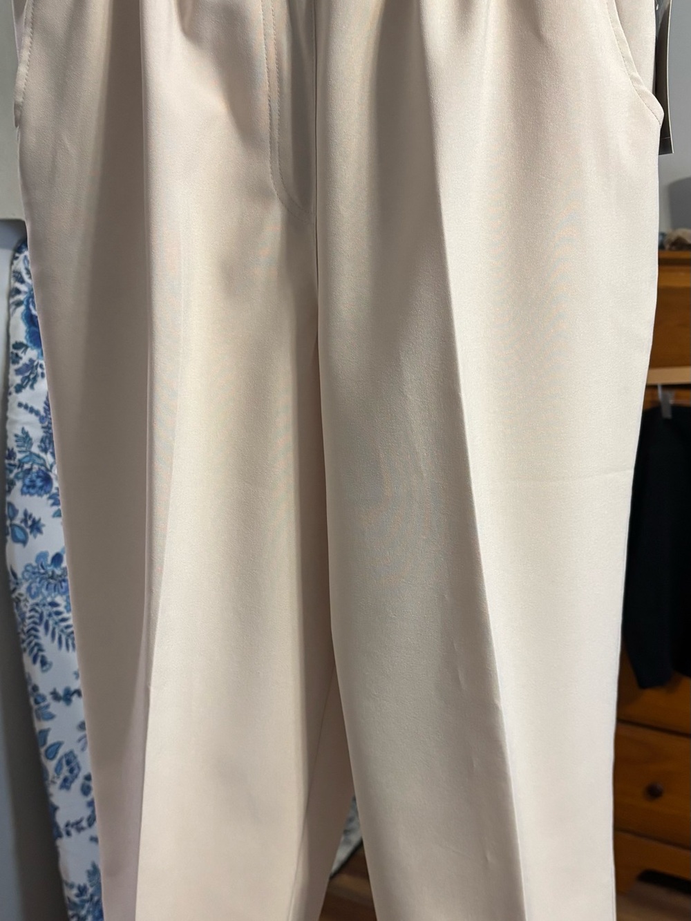 Alia Cream High-Waist Tailored Wide-Leg Trousers